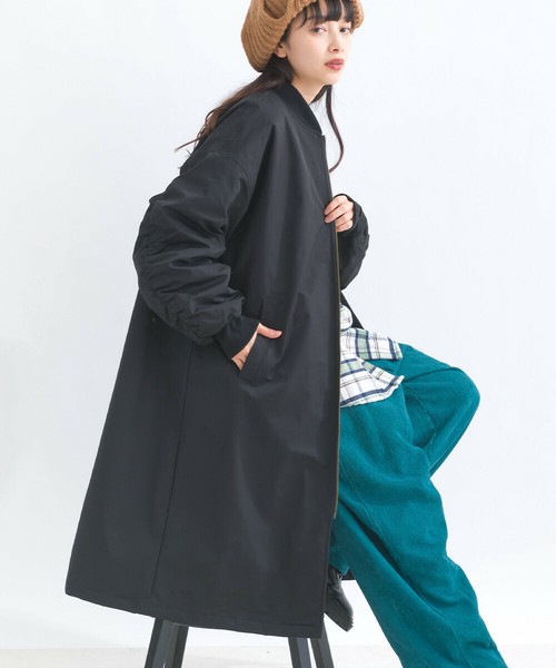 中綿ロング MA-1 コート 裏地配色 ジャケット ミリタリーの商品