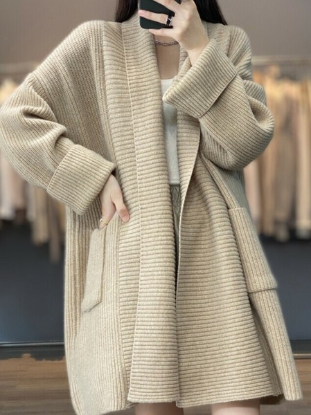 Cardigan Knitted Ladies fashion Plain Color Cardigan Sweater Import Japanese products at wholesale prices SUPER DELIVERY