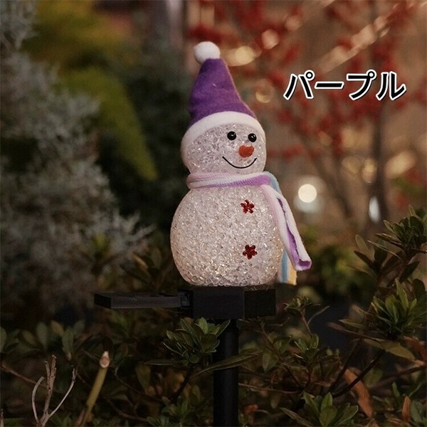 クリスマス雪だるまデコレーションライト ユニーク クリスマス雪だるま装飾 ソーラーライト 屋外「2024