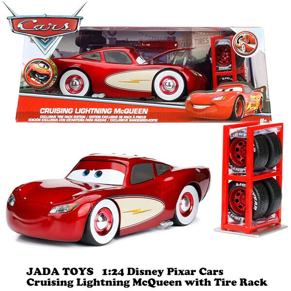 1:24 DISNEY PIXAR CARS Cruising Lightning McQueen with Tire Rack 【 カーズ 】ミニカー の商品ページ｜卸・仕入れサイト【スーパーデリバリー】