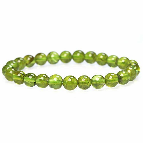 高級品質　ペリドット（橄欖石）ブレスレット 高品質 約7mm Peridot ペリドット 橄欖石 ブレスレット【FOREST