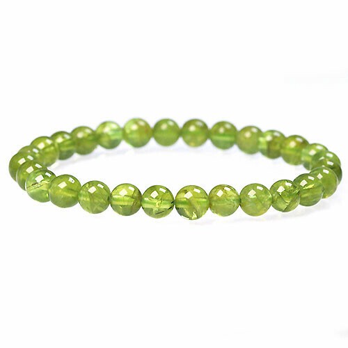 最安値に挑戦！ Peridot 約6.9mm 高品質 ペリドット ブレスレット 橄欖石 アクセサリー