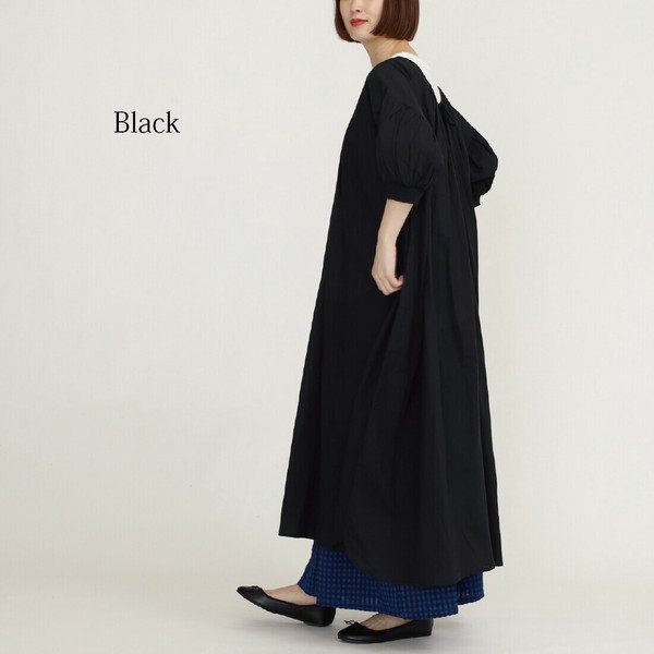 sale【春夏】キャブリック2way7分袖ギャザーワンピース2025新作
