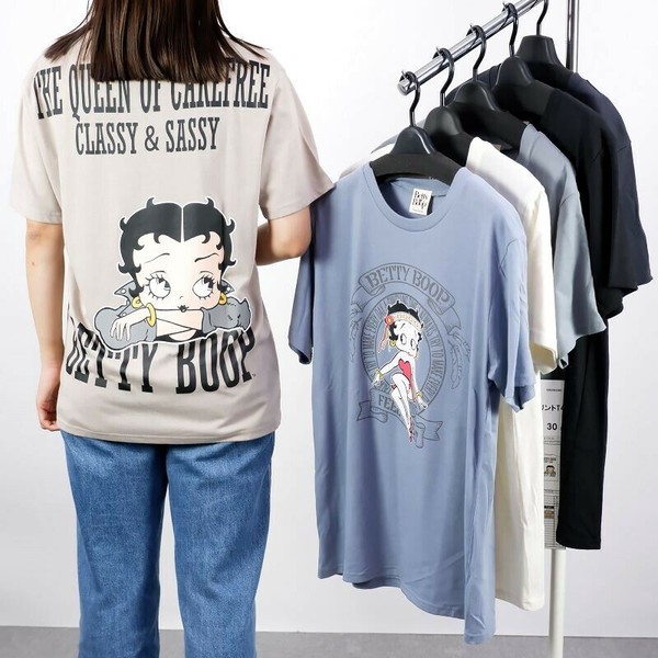 本物保証!  メンズ ベティ プリントTシャツ 半袖 Tシャツ ベティちゃん ライト・ランタン