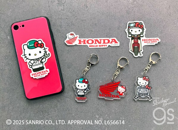 キティちゃん バイク キーホルダー セット Honda×ハローキティ アクリルキーホルダー 作業着 サンリオ