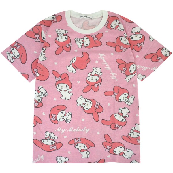 最新発見 Tシャツ マイメロディ 半袖 サンリオ トップス プリント 総柄 ぬいぐるみ