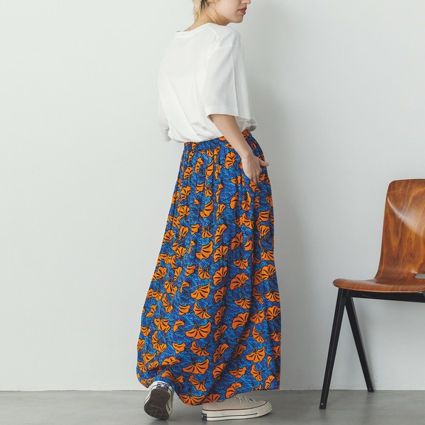 Skirt Printed Flare Skirt Spring/Summer Rayon [2025 NEW