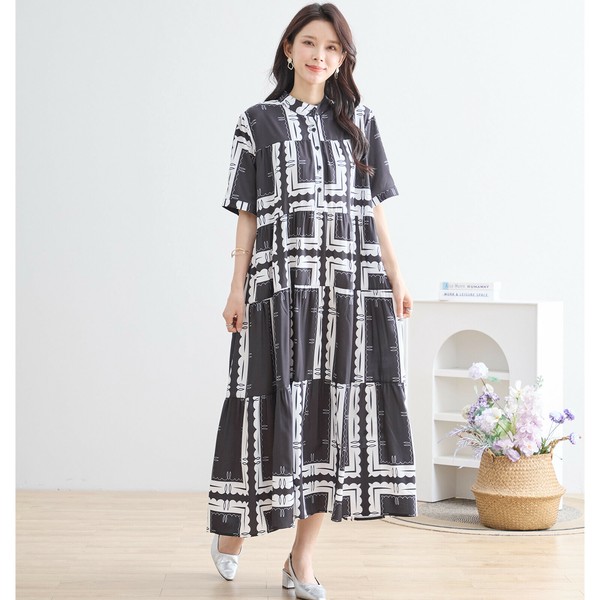 takopyon0525様♡オーダー品 Casual Dress Monotone Long Dress Tiered [2025 NEW] | Import