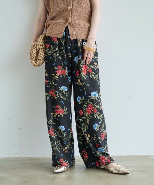 Full-Length Pant Flower Print Easy Pants | Import Japanese