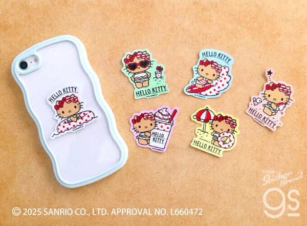 希少◆激レア　ご当地キティ　夏限定　Y’ sギア　ハローキティ 日焼け　海 日焼けハローキティ ダイカットミニステッカー 浮き輪 夏 海