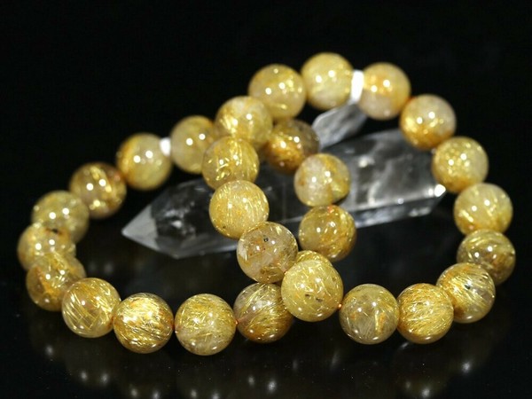 相性抜群の組み合わせ】8mm 天然石 ゴールドルチル シトリン