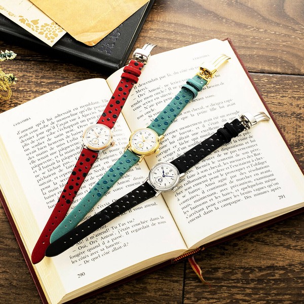 Analog Watch Antique-style Cattle Leather Kimono black Retro