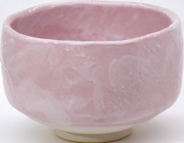 ギフト】ピンク志野タタキ 古窯抹茶碗(茶筅付) 日本製 美濃焼の