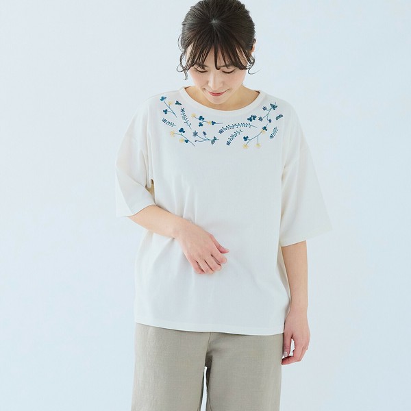 ⬜︎dézert リネンコットン　花柄イエローカットソー 長袖 花柄長袖チュニック(80cm オレンジ): ベビー - ナルミヤ