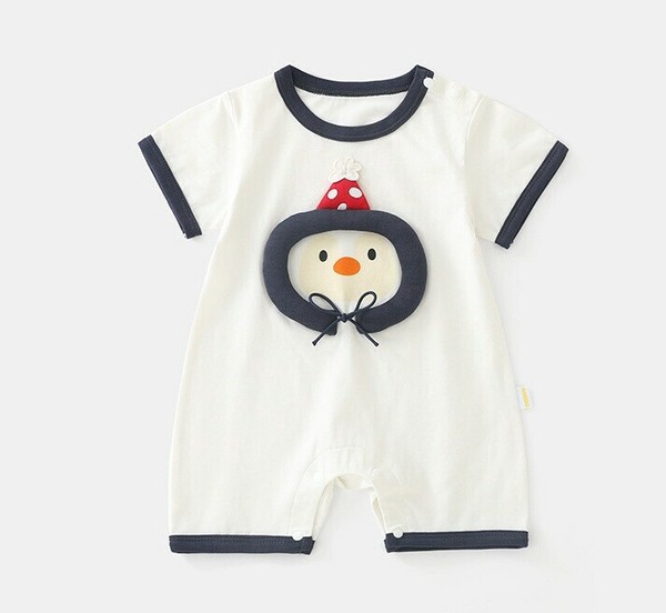 期間限定価格商品 Dress/Romper Baby Penguin Import | Rompers Sleeve Short キャビネット・サイドボード