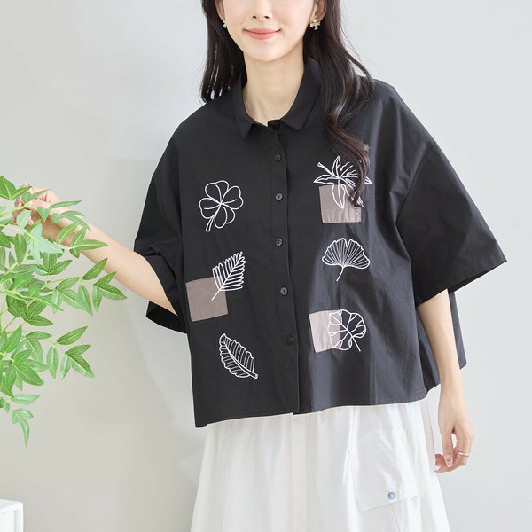 2025新作】【M〜L】刺繍モチーフワイドシャツ(N72-172) (1号店