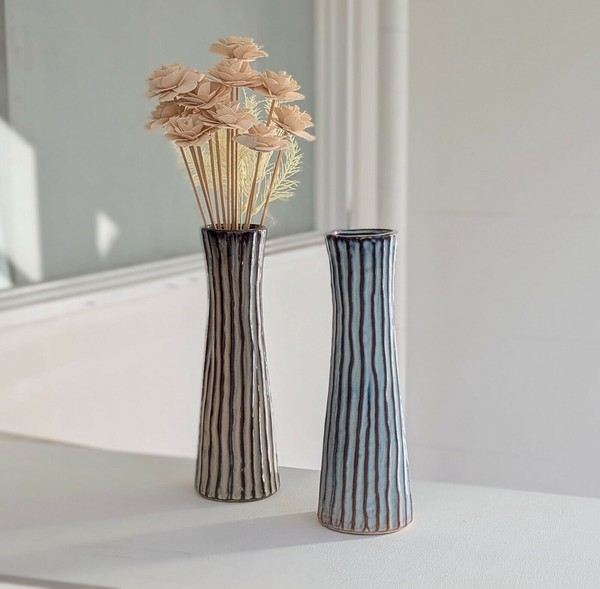 daumフラワーベース daumフラワーベース Rose Passion Vase in Red with White