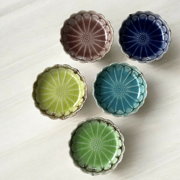 yamabudounokagoさま専用です⭐︎ Cosmo 小皿 5色 【美濃焼 貫入 プレート 小鉢 花型 日本製】ヤマ