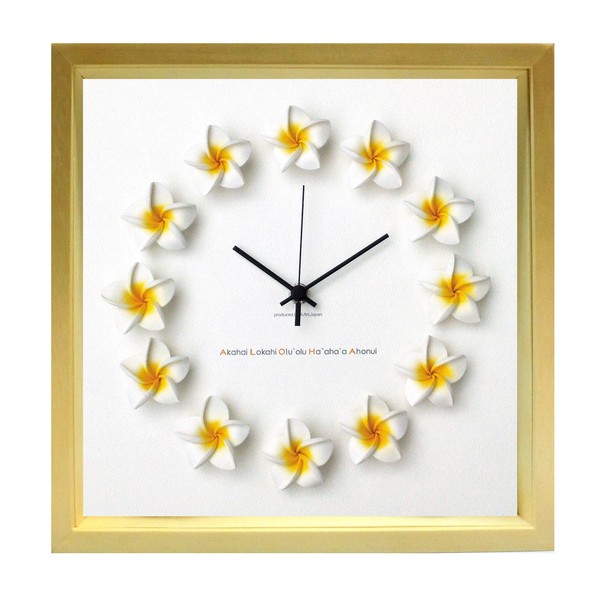 ハワイアンに人気のプルメリアを文字盤にあしらった掛け時計 FrangiPani Clock1 / 家具・インテリア 掛置時計 掛時計