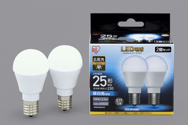 アイリスオーヤマ 照明 LED電球 LED電球 E17 広配光タイプ 2個セット 25形 昼白色・電球色相当 / 電化製品 生活家電 ライト・照明 電球・