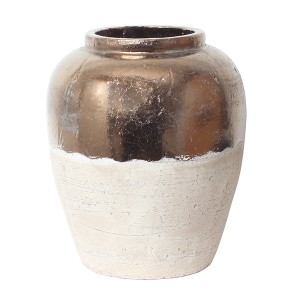 フラワーベース 花瓶 壺 陶器 ゴールド 素焼き おしゃれ 大型 大きい AN-1344 / 家具・インテリア インテリアグリーン 花瓶・フラワース