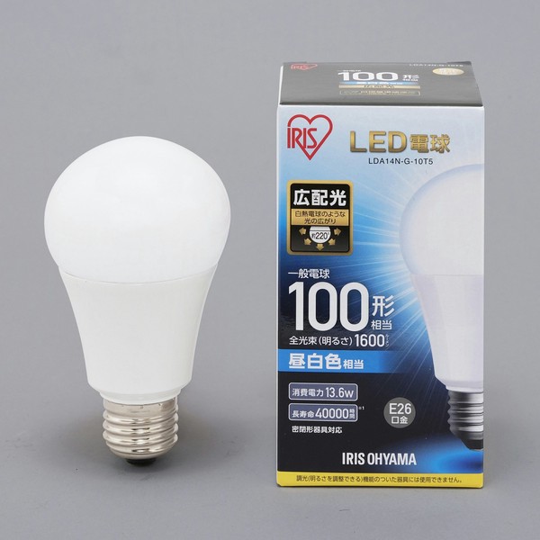 アイリスオーヤマ 照明 LED電球 LED電球 E26 広配光タイプ 昼白色 100形相当(1600lm) / 電化製品 生活家電 ライト・照明 電球・蛍光灯