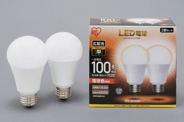 アイリスオーヤマ 照明 LED電球 LED電球 E26 2P 広配光タイプ 電球色 100形相当(1520lm) / 電化製品 生活家電 ライト・照明 電球・蛍光灯