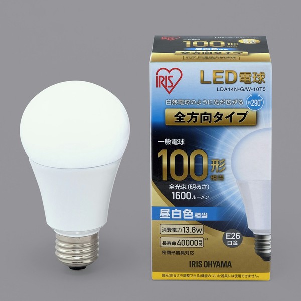 アイリスオーヤマ 照明 LED電球 LED電球 E26 全方向タイプ 昼白色 100形相当(1600lm) / 電化製品 生活家電 ライト・照明 電球・蛍光灯