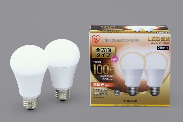 アイリスオーヤマ 照明 LED電球 LED電球 E26 2P 全方向タイプ 電球色 100形相当(1520lm) / 電化製品 生活家電 ライト・照明 電球・蛍光灯