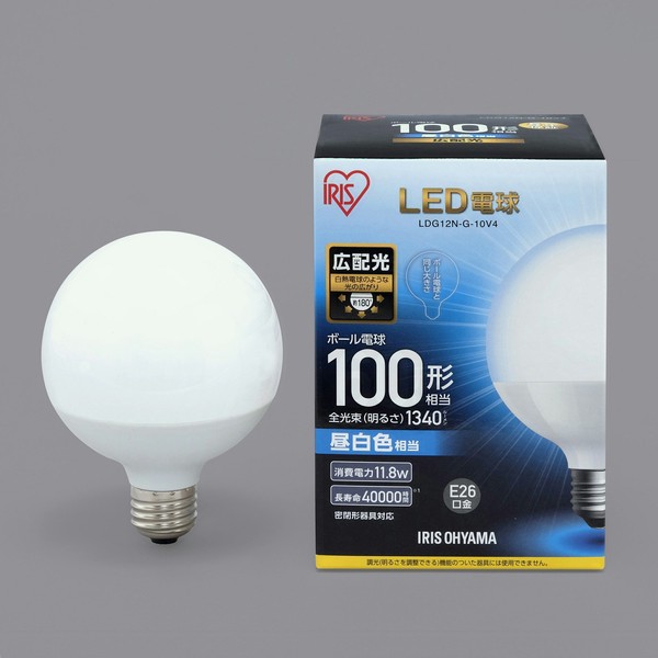 アイリスオーヤマ 照明 LED電球 LED電球 E26 ボール球タイプ 昼白色 100形相当(1340lm) / 電化製品 生活家電 ライト・照明 電球・蛍光灯
