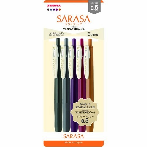 Zebra Sarasa Clip Gel Pen 0.5 - Vintage Colours B