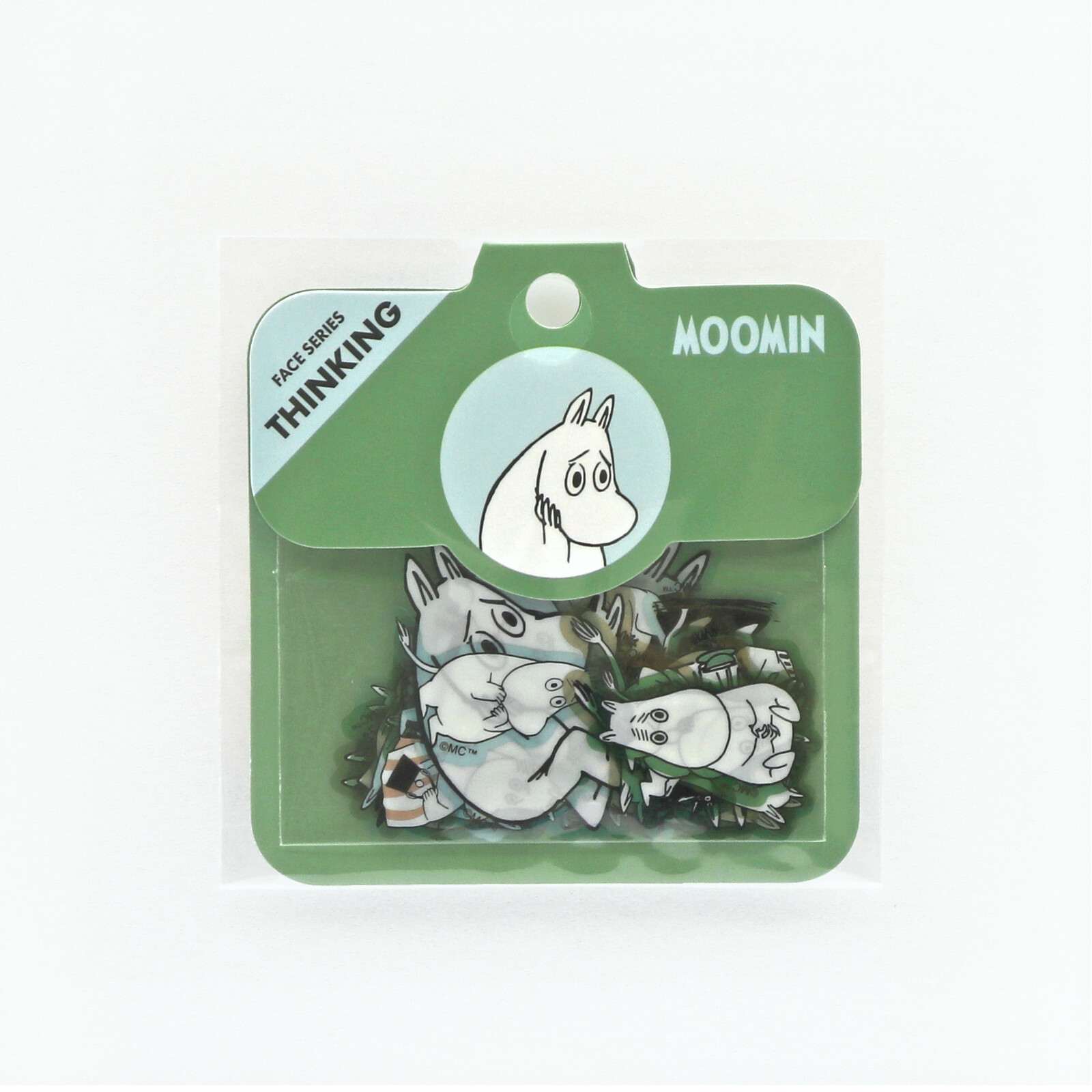 World Craft x Moomin PET Stickers - Thinking Face
