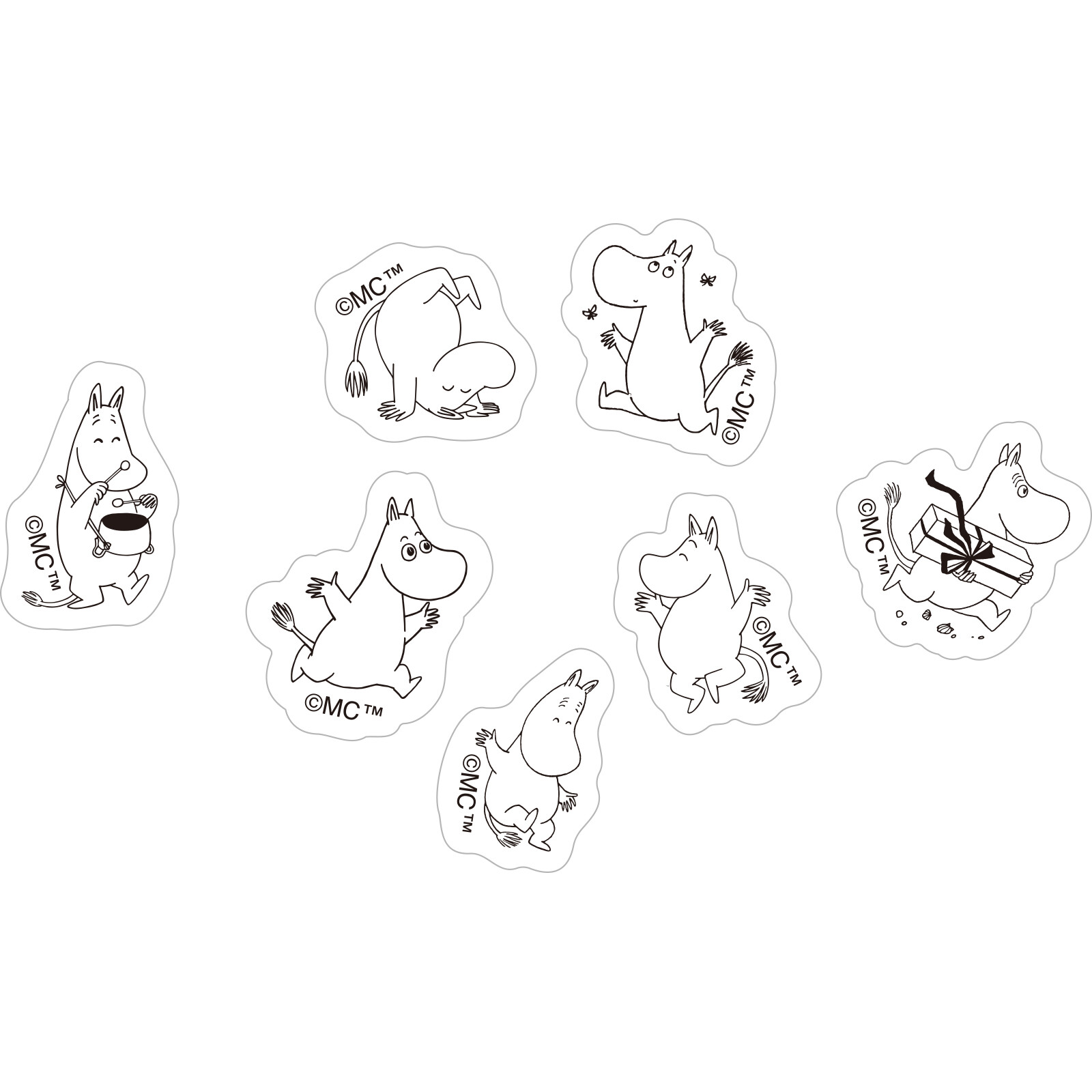 World Craft x Moomin PET Sticker Sheet - Happy Face