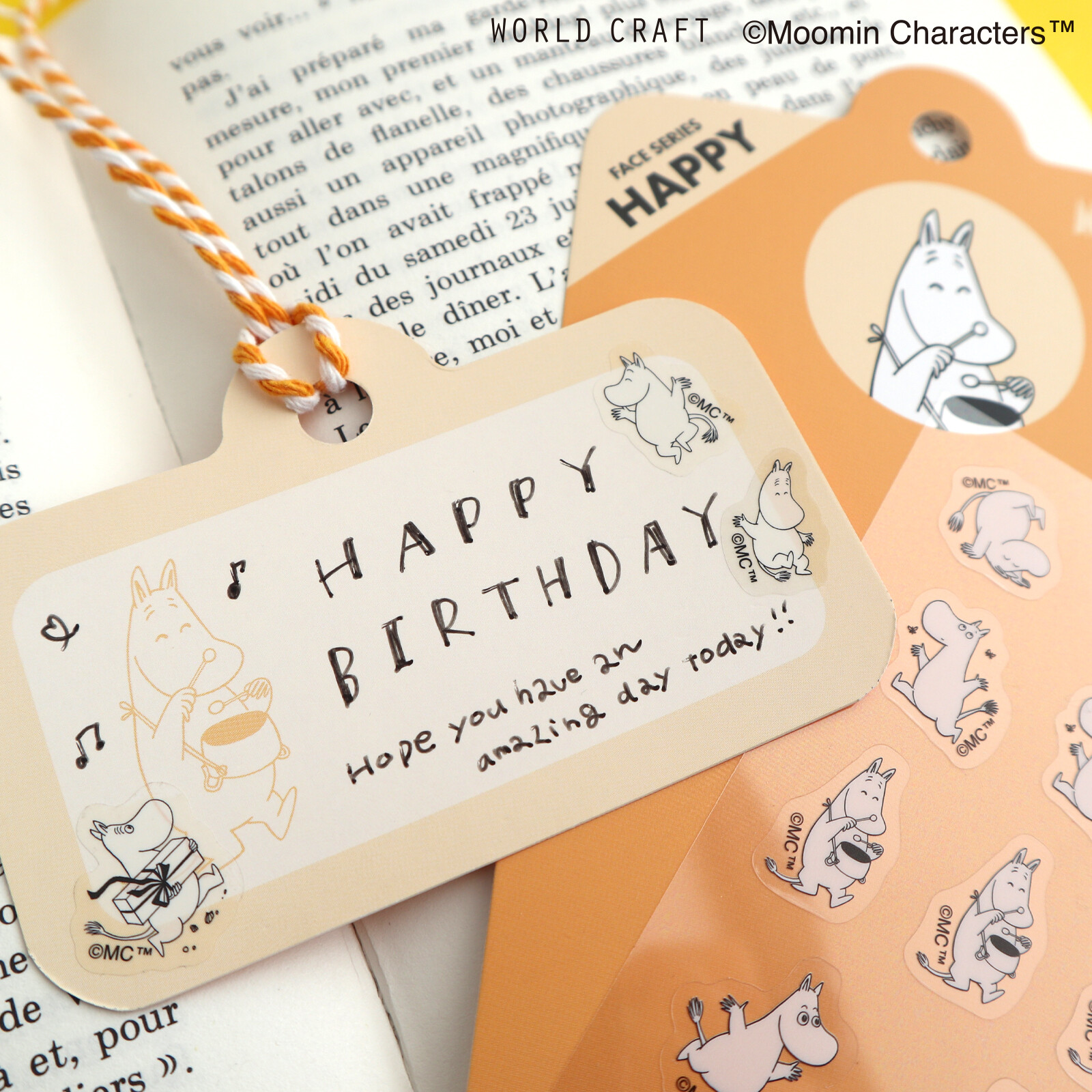 World Craft x Moomin PET Sticker Sheet - Happy Face