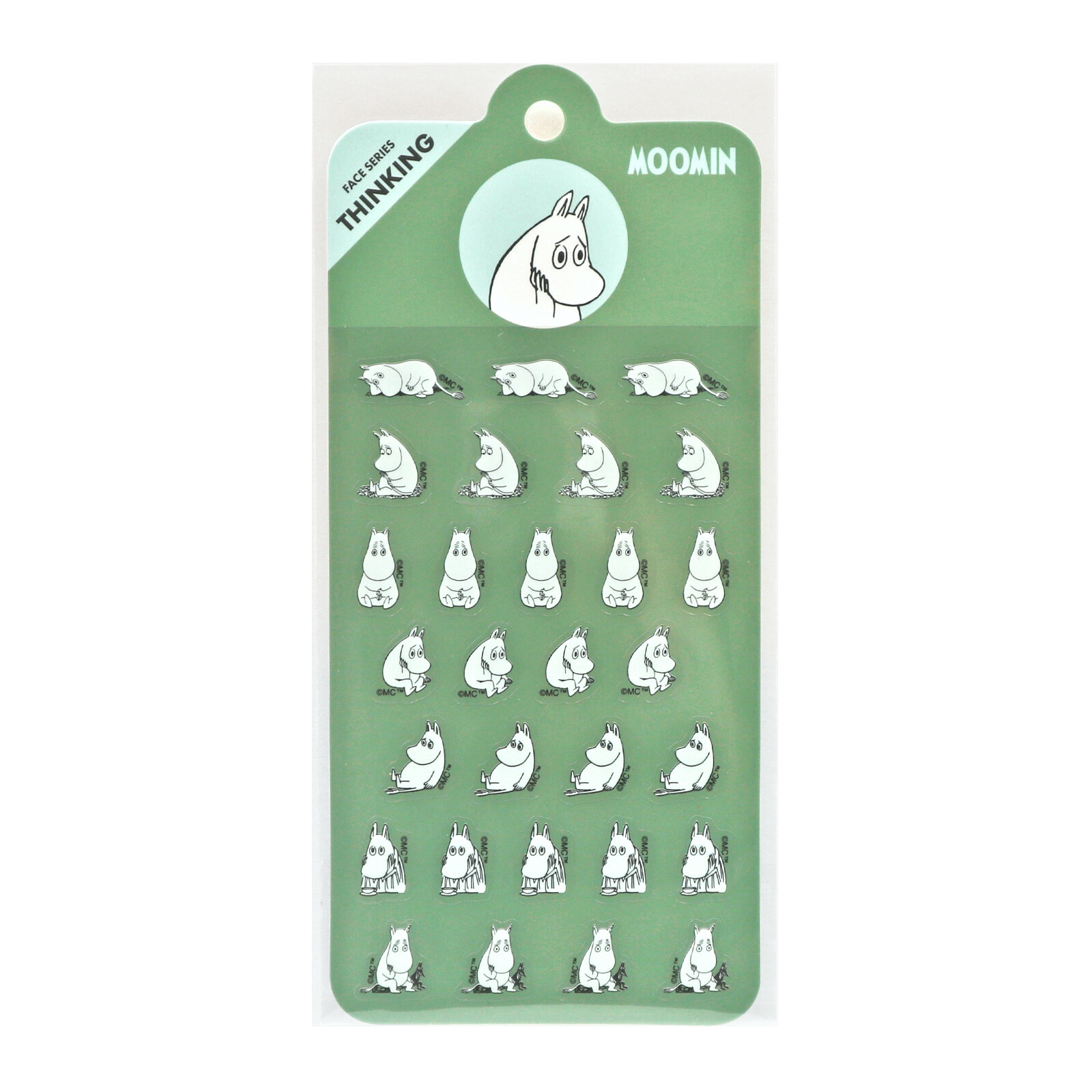 World Craft x Moomin PET Sticker Sheet - Thinking Face